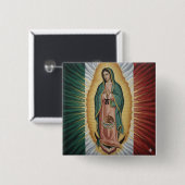Virgen de Guadalupe - Mexico Vierkante Button 5,1 Cm (Voorkant /achterkant)