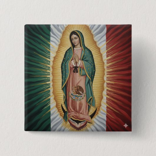 Virgen de Guadalupe - Mexico Vierkante Button 5,1 Cm (Voorkant)