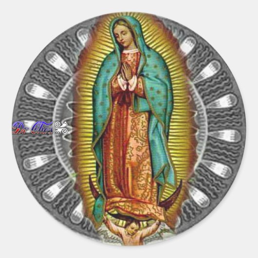 VIRGEN DE GUADALUPE-PRODUCTEN RONDE STICKER (Voorkant)