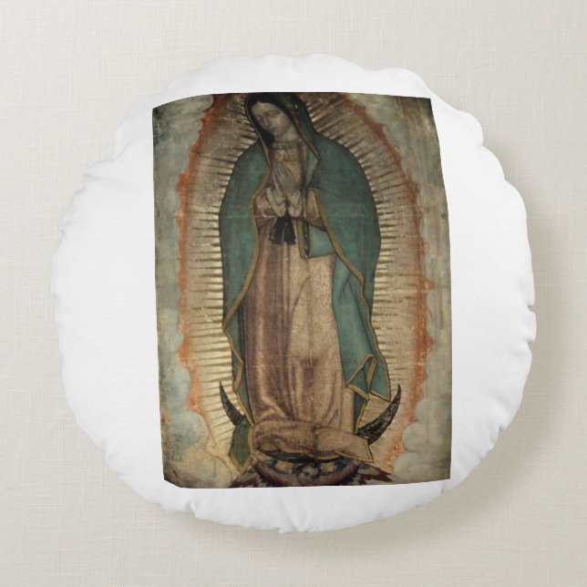Virgen de Guadalupe Rond Kussen (Voorkant)