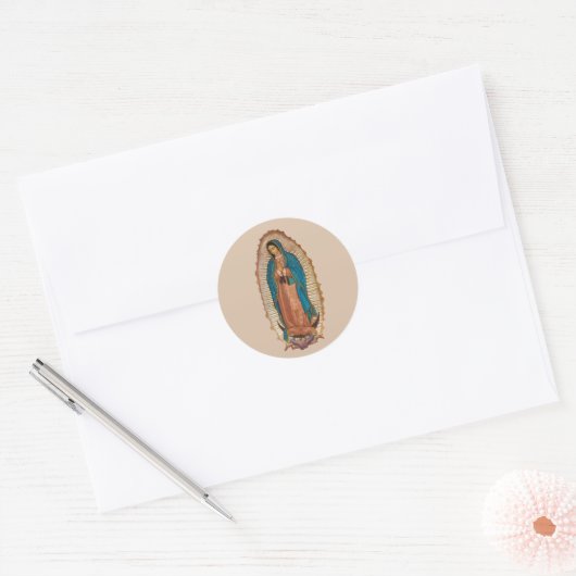 Virgen de Guadalupe Ronde Sticker (Envelop)