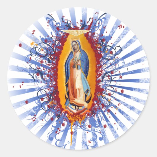 Virgen de Guadalupe Ronde Sticker (Voorkant)