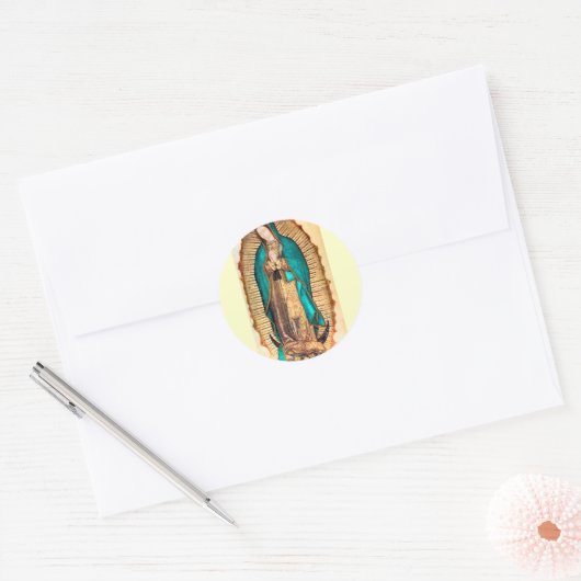 Virgen de Guadalupe Ronde Sticker (Envelop)