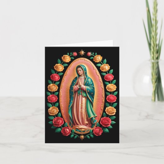 Virgen De Guadalupe Saint Mary Christian Religious Kaart (Voorkant)