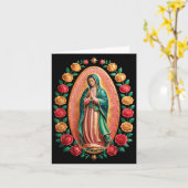 Virgen De Guadalupe Saint Mary Christian Religious Kaart (Gele Bloem)