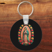 Virgen De Guadalupe Saint Mary Christian Religious Sleutelhanger (Voorkant)