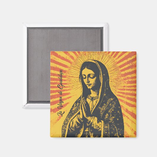 Virgen de Guadalupe Tekening Magneet (Voorkant / Achterkant)