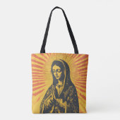 Virgen de Guadalupe Tekening Tote Bag (Achterkant)