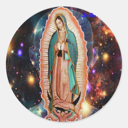 VIRGEN DE GUADALUPE UNIVERSO CUSTOMIZABLES RONDE STICKER (Voorkant)