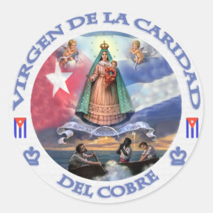 VIRGEN DE LA CARIDAD DEL COBRE CUBAN PATRIOT SAINT RONDE STICKER