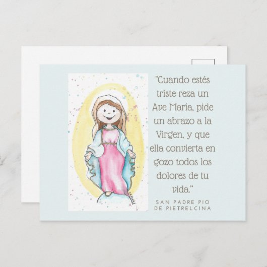 Virgen María Feestdagenkaart (Voorkant / Achterkant)