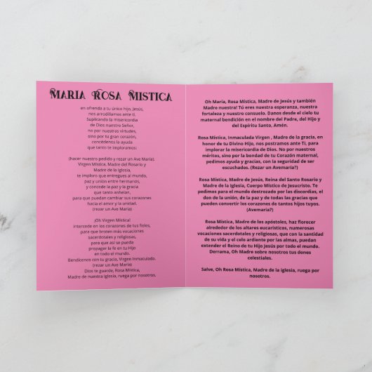 Virgen Maria Rosa Mística Kaart (Binnen)