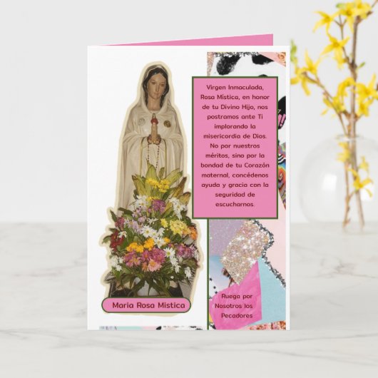 Virgen Maria Rosa Mística Kaart (Gele Bloem)