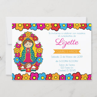 VIRGENCITA — INVITACION PARA CUMPLEAÑOS KAART