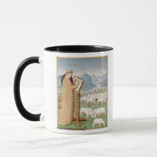 Virgil die schrijft op het gebied van schapen en g mok