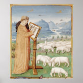 Virgil die schrijft op het gebied van schapen en g poster (Voorkant)