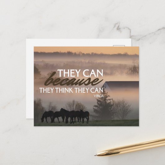 Virgil Inspirerend quote "Ze kunnen" Briefkaart (Voorkant / Achterkant in situ)