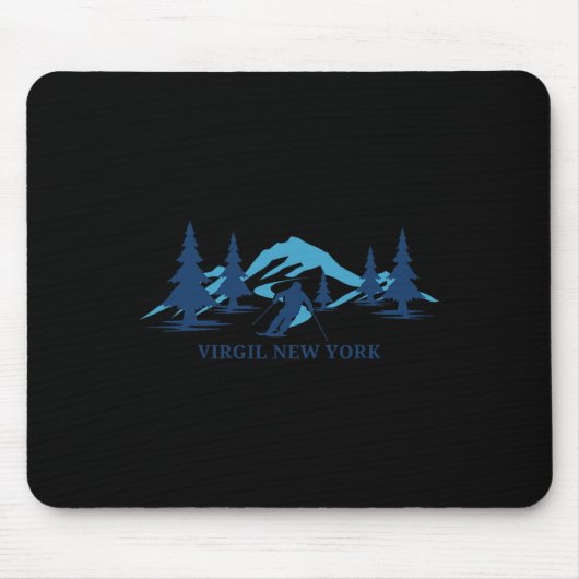 Virgil New York Ski Resort Skiing Skier  Muismat (Voorkant)