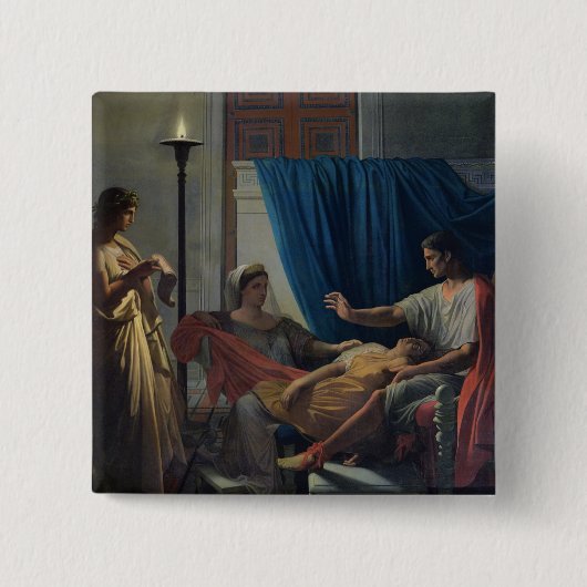 Virgil Reading the Aeneid Vierkante Button 5,1 Cm (Voorkant)