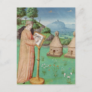 Virgil schrijft het leven van bijen briefkaart