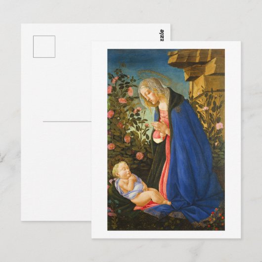 VIRGIN ADORING SLEEPING CHRIST CHILD  BRIEFKAART (Voorkant / Achterkant)