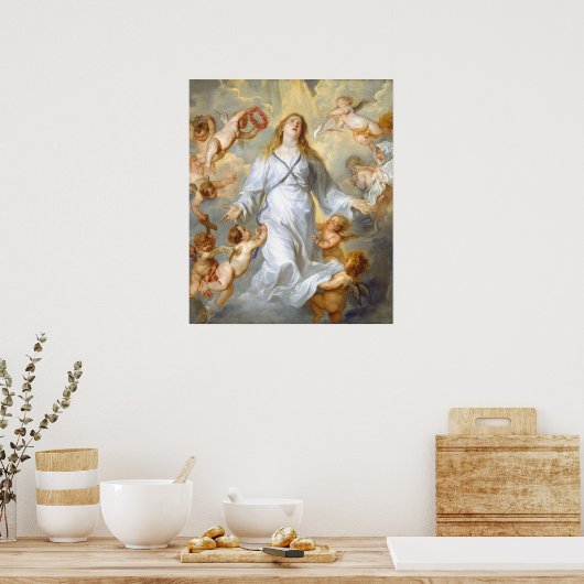 Virgin als intercessor - Anthony van Dyck Fine Art Poster (Keuken)