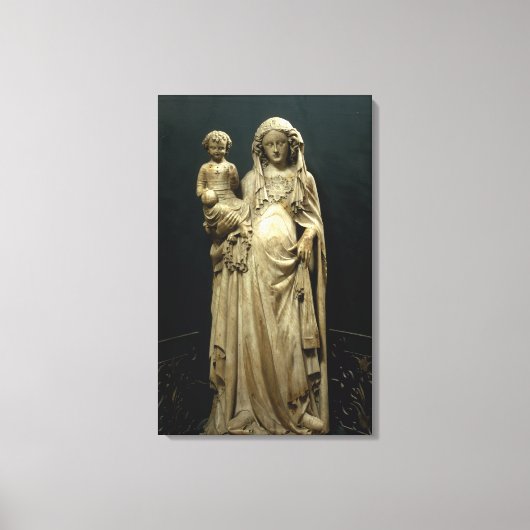 Virgin and Child, c.1375 (albast) Canvas Afdruk (Voorkant)