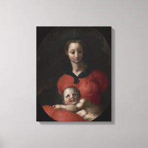 Virgin and Child, de Madonna del Libro Canvas Afdruk