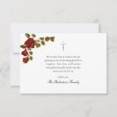 Virgin and Child Red Roses Catholic Baptism Bedankkaart (Voorkant)