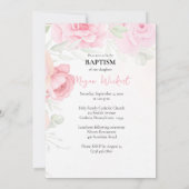 Virgin and Child Soft Pink Roses Catholic Baptism Kaart (Achterkant)