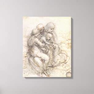 Virgin and Child with St. Anne, c.1501-10 (pen en Canvas Afdruk