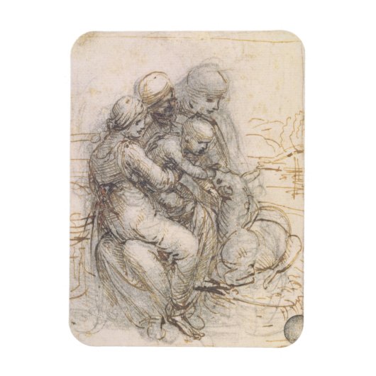 Virgin and Child with St. Anne, c.1501-10 (pen en Magneet (Verticaal)