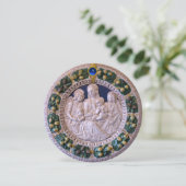 VIRGIN CHILD EN ANGELS FLORAL CROWN KAART (Staand voorkant)