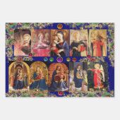 VIRGIN, CHILD EN ANGELS, goudblauw kerstmis Inpakpapier Vel (Voorkant 2)