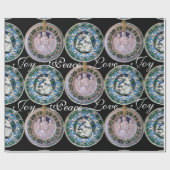 VIRGIN, CHILD EN ANGELS, NATIVITEITSCHRISTMAS ROND CADEAUPAPIER (Vlak)