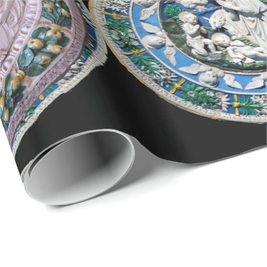 VIRGIN, CHILD EN ANGELS, NATIVITEITSCHRISTMAS ROND CADEAUPAPIER (Rol Hoek)