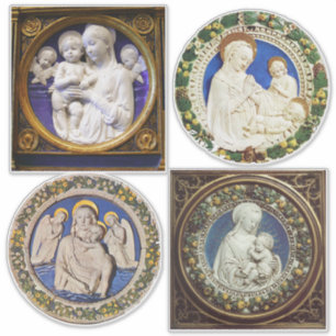 VIRGIN, CHILD EN ANGELS, SCHIJNWERK VAN DE NATIVIT STICKER