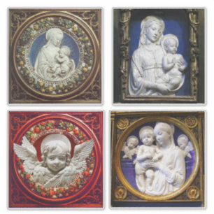 VIRGIN, CHILD EN ANGELS, SCHIJNWERK VAN DE NATIVIT STICKER