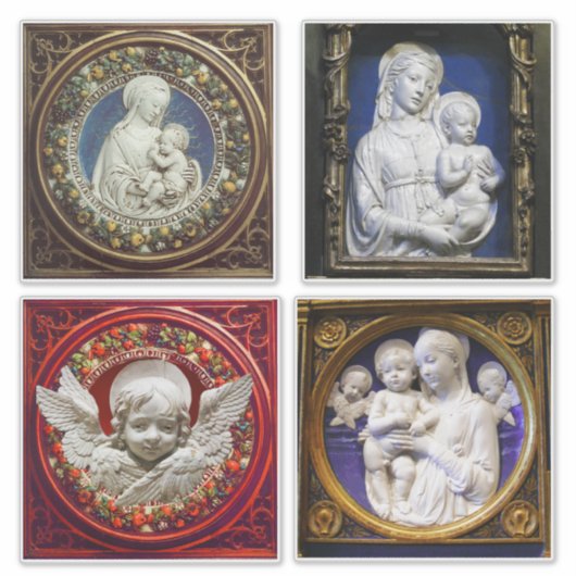 VIRGIN, CHILD EN ANGELS, SCHIJNWERK VAN DE NATIVIT STICKER (Voorkant)
