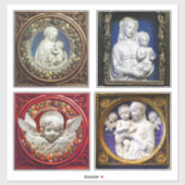 VIRGIN, CHILD EN ANGELS, SCHIJNWERK VAN DE NATIVIT STICKER (Vel)