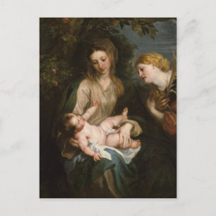 Virgin & Child met Saint Catherine van Alexandrië Briefkaart