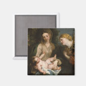 Virgin & Child met Saint Catherine van Alexandrië Magneet (Voorkant / Achterkant)