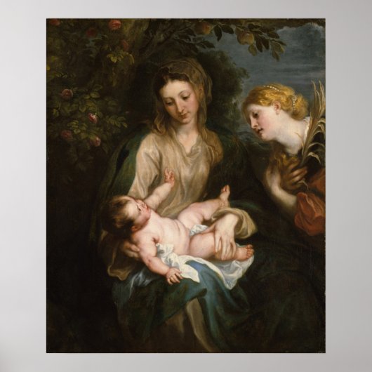 Virgin & Child met Saint Catherine van Alexandrië Poster (Voorkant)