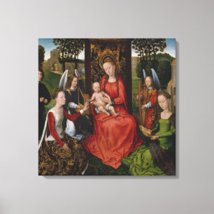 Virgin & Child met Saints Catherine van Alexandrië Canvas Afdruk