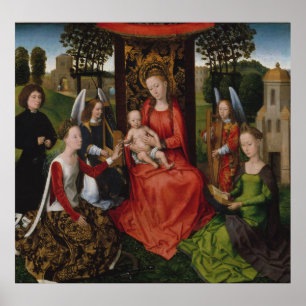 Virgin & Child met Saints Catherine van Alexandrië Poster