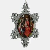 Virgin & Child met Saints Catherine van Alexandrië Tin Sneeuwvlok Ornament (Links)