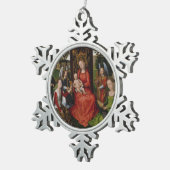 Virgin & Child met Saints Catherine van Alexandrië Tin Sneeuwvlok Ornament (Rechts)