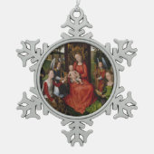 Virgin & Child met Saints Catherine van Alexandrië Tin Sneeuwvlok Ornament (Voorkant)