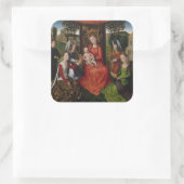 Virgin & Child met Saints Catherine van Alexandrië Vierkante Sticker (Tas)