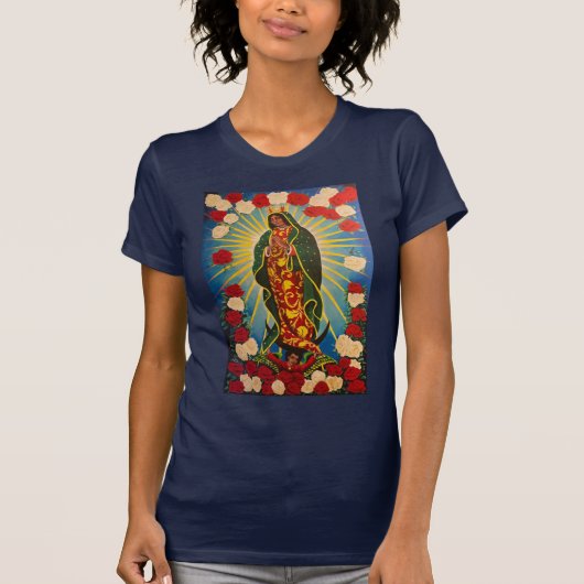 Virgin de Guadalupe Jah Sunny Arts Design Tshirt (Voorkant)